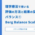 理学療法で用いる評価の方法と結果の妥当性　バランス①　Berg Balance Scale